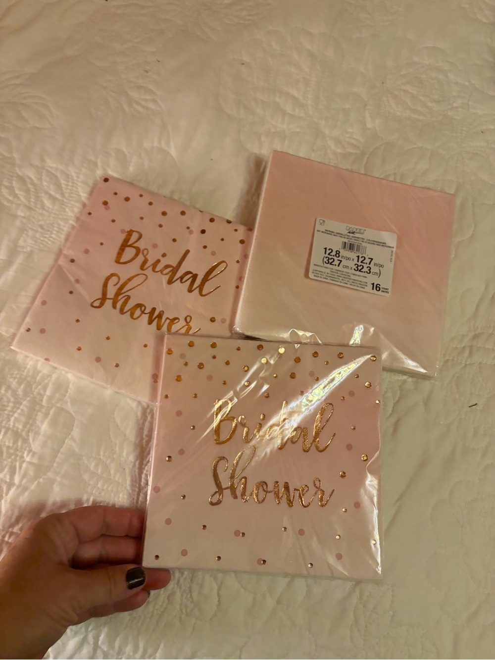 Bridal Shower Pink & Gold Paper Napkins - Elegant Party Napkins
